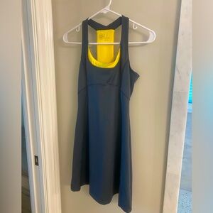 Lola athletic/yoga/tennis tank dress .  Gray and canary yellow.